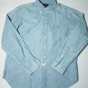Polo Ralph Lauren Button Down Shirt Large Washed Blue Never Worn . New No Tags